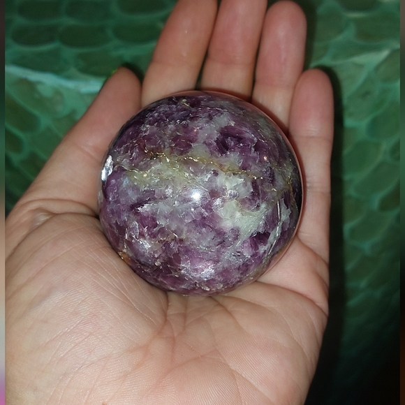 Lepidolite Sphere with Stand - Picture 5 of 6